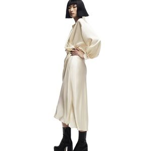 ZARA SATIN EFFECT WRAP DRESS